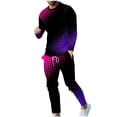 thumbnail image 2 of Wavsuf Men's Sweatsuits Set 2 piece Jogger Set for Men Tight Shirt Sweatshirt and Sweatpants Purple Size 3XL, 2 of 7