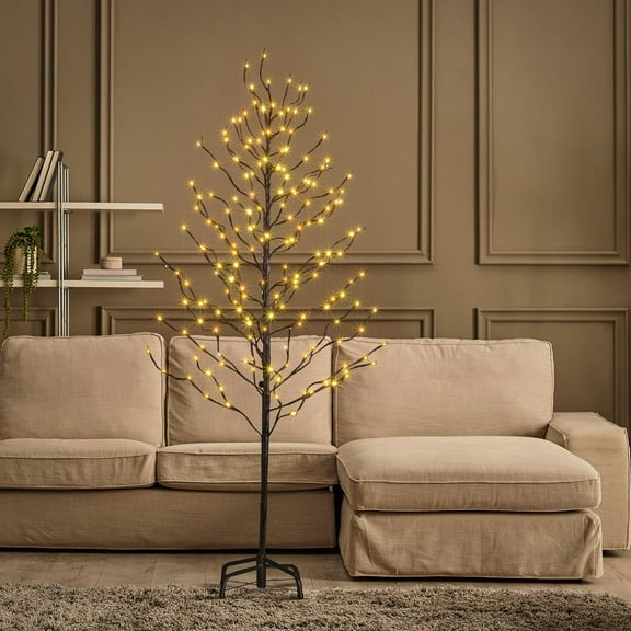 Lighted Twig Tree 5FT LED Artificial Tree for Decoration Inside and Outside Home Patio Wedding Festival Christmas Decor Brown Branch Warm White