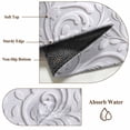 thumbnail image 6 of Area Rugs 2.7'x5', Floral Patterns Carpet for Living Room Bedroom Dining Room, Silver White Flowers Leaves Aesthetic Throw Kitchen Rugs Non Slip Washable Rectangle Indoor Outdoor Rugs, 6 of 8