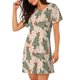 thumbnail image 2 of Easygdp Cowboy Christmas Trees Camisón de manga corta para mujer, informal, estampado, 2 of 6