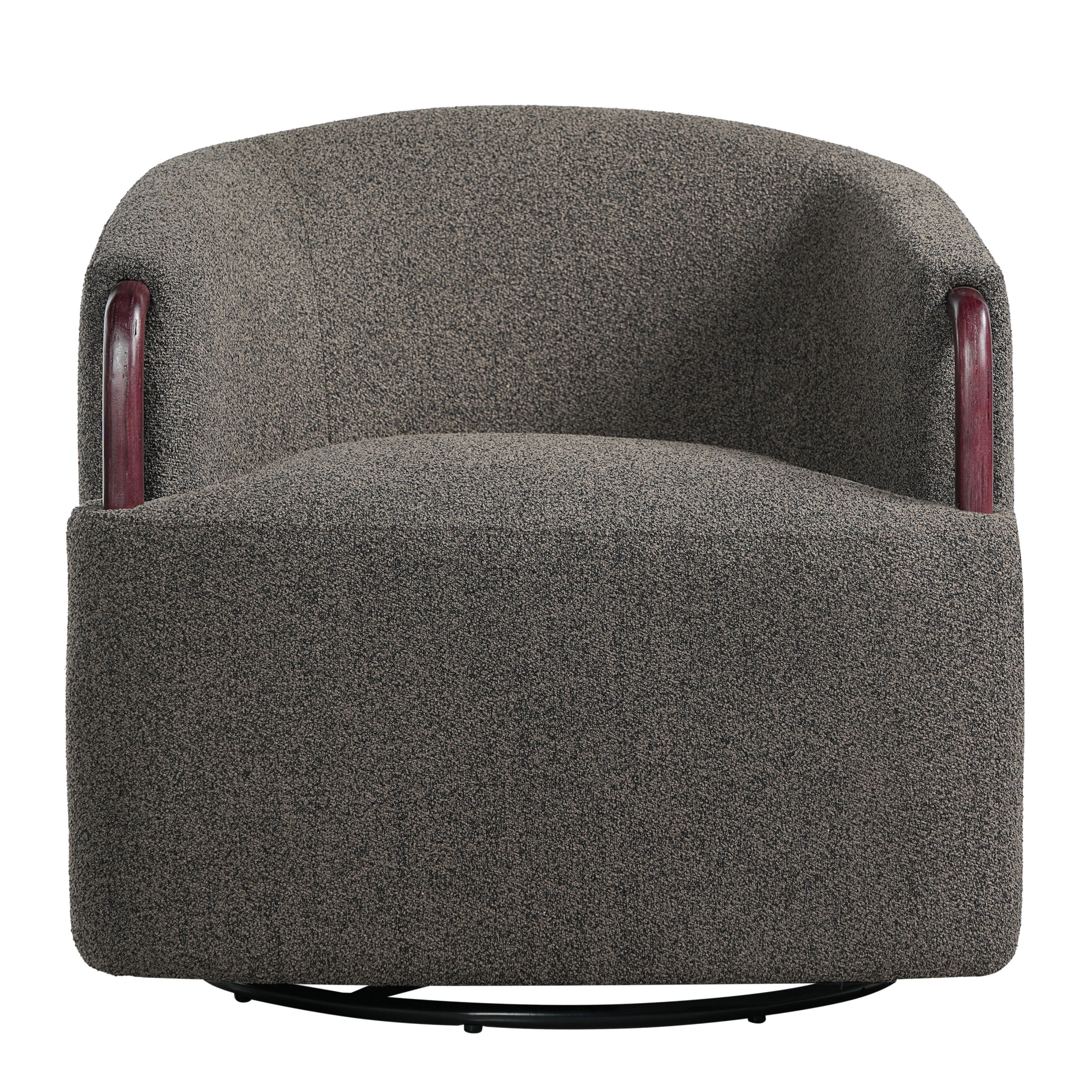 Christopher Knight Home 30" Boucle Swivel Barrel Chair with 360 Rotating Base, Multi-Brown