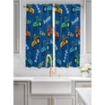 thumbnail image 2 of Cartoon Tractor Bathroom Window Curtain, Cute Beep Car Digger Shovel Truck Blue Light Filtering Coffee Kitchen Curtains, Bedroom Living Room Curtains 2 Panel 84"x63", 2 of 6