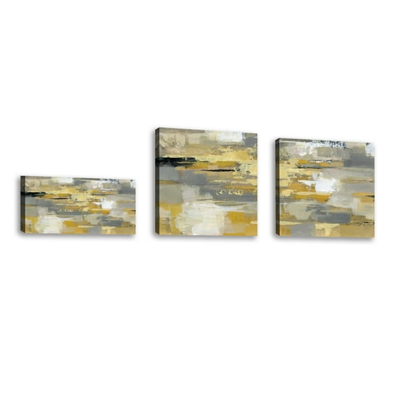 Set of 3 - Urban Walkway III - Contemporary Fine Art Giclee on Canvas Gallery Wrap - wall décor - Art painting - 36 x 24 Inch - Ready to Hang