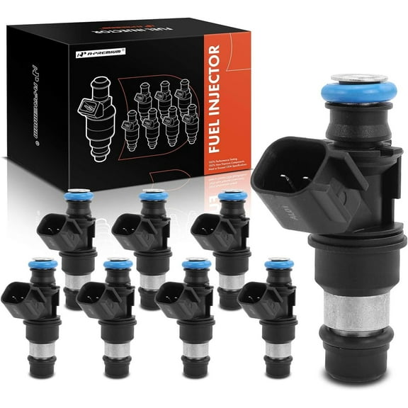 A-Premium Fuel Injectors Compatible with Chevrolet Silverado 1500, Silverado 2500 HD, Tahoe GMC Sierra 1500, Sierra 2500 HD 8PC
