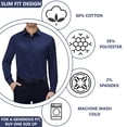 thumbnail image 3 of Mens Long Sleeve Slim-Fit Design Dress Shirts, 3 of 4