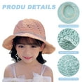 thumbnail image 3 of Girls Straw-Sun-Hat Summer-Beach Floppy-Hat - Kids Wide Brim Travel Sun Visor Hat for Girls 4 to 10 Years - Pink, 3 of 5