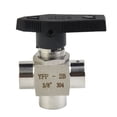thumbnail image 5 of Light Weight And Easy Assembly Small Size Ball Valve 3 Way BSPP G1/2 G1/4 G3/8 High Pressure Inch Female Thread, 5 of 11