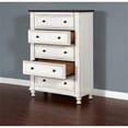 thumbnail image 3 of Sunny Designs Carriage House 40" Farmhouse Wood Chest in White/Dark Brown, 3 of 3