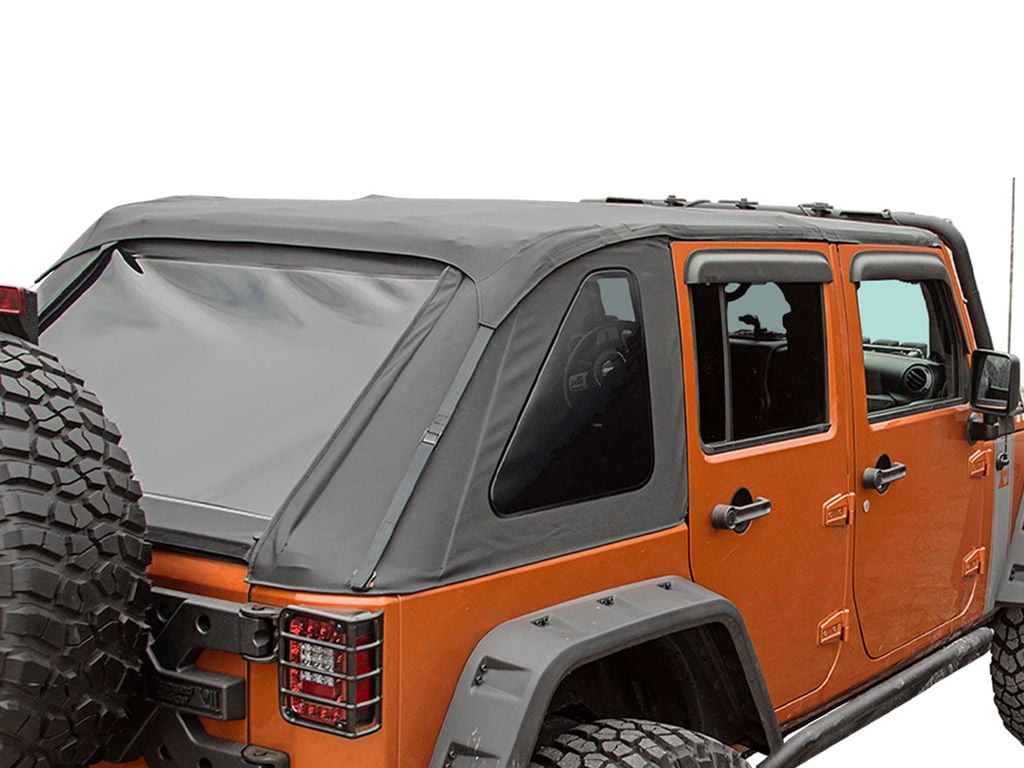 Rugged Ridge by RealTruck Soft Top for Wrangler JKU 4-Door | Bowless, Black Diamond | 13750.38 | Compatible with 2007-2018 Jeep Wrangler JK 4-Door