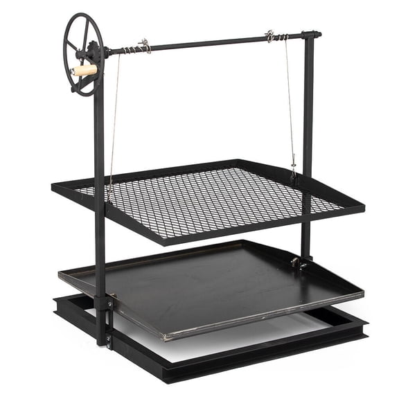 Ash & Ember Adjustable Steel Grill Rack for Open Flame Cooking with Campfire Asado 2 Count
