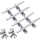 thumbnail image 1 of Cornamusa para muelle de barcos, base abierta de acero inoxidable 316 Cornamusas para cubierta de 4 pulgadas, accesorios de amarre, cornamusa para muelle de barcos. Paquete de 4, incluye tornillo, 1 of 5