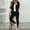 Black, variant on Women's Solid Color Suit Set Long Sleeve Notch Lapel Blazer with Drawstring Waist Pants Business Casual Outfit Pink M