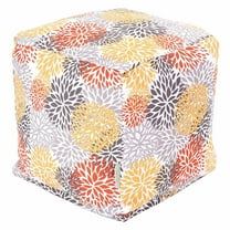 Majestic Home Goods Cube Pouf Blooms Citrus