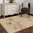 thumbnail image 3 of Area Rugs for Living Room Bedroom, Black Khaki 4'x6' Rug Washable Carpet Runner Indoor Outdoor, Spring Flora Non Slip Accent Floor Mats Rug for Kitchen, Office, 3 of 8
