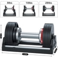 thumbnail image 2 of Snode 50 lbs Black Adjustable Dumbbell Non-Slip Dumbbell Lifting Dumbells for Body Workout(Pair), 2 of 6