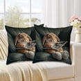 thumbnail image 4 of Uutvery Cute Rabbits Print Pillowcase, 18x18 Inch Adorable Bunny Design on Soft Fabric, Charming Decorative Cushion Cover for Sofa Bedroom, Perfect Easter and Spring Season Gift, 4 of 7