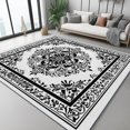 thumbnail image 2 of Area Rugs 8 X 10 ft Rug for Living Room Soft Non Slip Rug Low Pile Abstract Rectangle Flowers Printed Area Rugs Bedroom Farmhouse Dining Room, Home Decor Indoor Black, 2 of 7