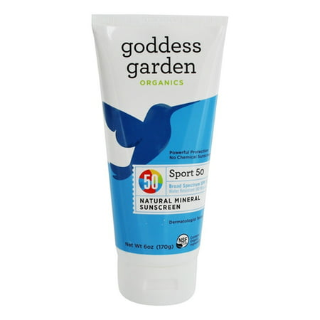 Goddess Garden Organic Sport Natural Mineral Sunscreen SPF 50, 6 (Best Natural Organic Sunscreen)