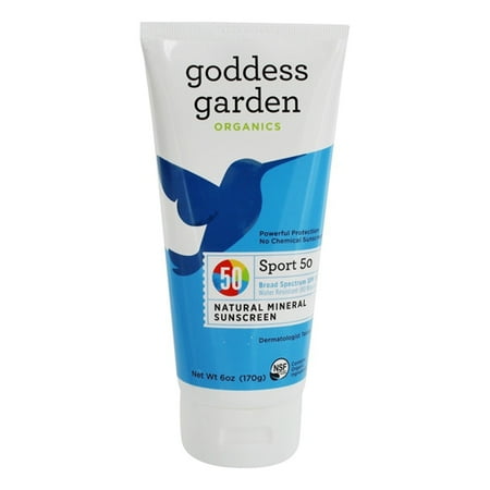 Goddess Garden Organic Sport Natural Mineral Sunscreen SPF 50, 6 (Best Natural Organic Sunscreen)