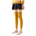thumbnail image 2 of VONCOS Womens Cotton Leg Warmers Thigh High Mustard Yellow, Over The Knee Ribbed Slouchy Socks, One Size Knit Lounge Socks, 2 of 5