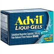 Advil Liqui-Gels (20 Count) Pain Reliever / Fever Reducer Liquid Filled Capsule, 200mg Ibuprofen, Temporary Pain Relief (Pack of 48)