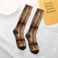 thumbnail image 6 of Womens Wood Grain Print Knee High Socks Comfy Thermal Boot Long Socks, 6 of 7