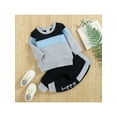 thumbnail image 3 of Newborn Baby Boys Girls Clothes Outfit 3 6 9 12 18 24 Months Baby Sweatshirt Pants Set Long Sleeve Striped Pullover Top Letter Pants, 3 of 10