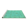thumbnail image 2 of Ahgly Company Machine Washable Indoor Rectangle Oriental Turquoise Blue Traditional Area Rugs, 2' x 5', 2 of 4