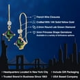 thumbnail image 2 of Gem Stone King 14K Yellow Gold Green Mystic Topaz and Lab Grown Diamond Earrings for Women | 1.73 Cttw | Gemstone November Birthstone | Princess 5MM, 2 of 6