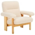 thumbnail image 2 of SAFAVIEH Attwell Accent Chairs, Cream Faux Shearling/Natural (32.9 in. W x 29.5 in. D x 32.7 in. H), 2 of 12