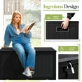 thumbnail image 4 of Vineego 100 Gallon All-Weather Resin Deck Box,Indoor Outdoor Lockable Storage Container, Black, 4 of 9