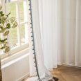 thumbnail image 4 of Rayon Curtains, Pinch Pleat Sheer Drapes with Pompom Tassel Trim, forHome,Office,Rooms(45" x 108"), 4 of 9