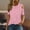 ZA-Pink-flash deals, variant on Frostluinai Going Out Tops for Women Dew Shoulder Irregular Button Shirts Crew Neck Short Sleeve Lounge T Shirts Solid Color Loose Tees
