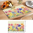 thumbnail image 6 of Spring Watercolor Placemats Set of 1, Tulip Flowers Yellow Plaid Non-Slip Place Mats Washable Table Mats for Kitchen Dining Table Decorations Indoor/Outdoor, 6 of 9