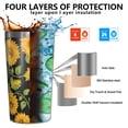 thumbnail image 3 of Black Sunflower 10oz Tumblers Stainless Steel Tumbler with Lid and Straw,Vacuum Insulated Double Wall Travel Tumbler Cups with Cleaning Brush for Coffee, Tea, 3 of 4