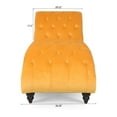 thumbnail image 5 of Armless Chaise Lounge, Fabric Upholstered Leisure Accent Chair with Solid Wood Legs, Modern Button-Tufted Armless Sofa Couch Recliner for Indoor Living Room Bedroom Office, Yellow, 5 of 7