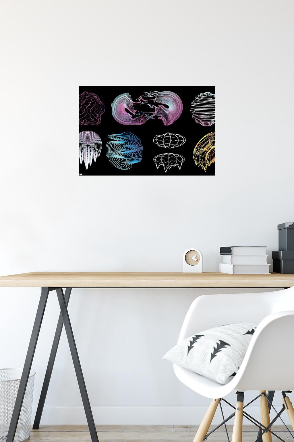 Retrofuturistic Shapes Wall Poster, 14.725" x 22.375"
