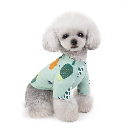 BT Bear Pet Clothes Dog T-Shirt Cotton Pineapple Vest Breathable Costume for Puppy Small Medium Dog (M Green)