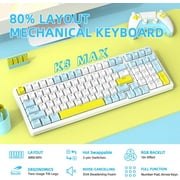 ZIYOULANG K3MAX Wired Gaming Keyboard, Apex Pro TKL Mechanical Keyboard 75% with 18 RGB LED Backlit, Compact Retro Keyboard Hot Swappable 100 Keys, Anti-ghosting MX Linear Red Switch, for Win/Mac