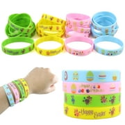 24 Easter Rubber Bracelets For Kids - Durable, Brightly Colored Silicone Bracelets Provide Hours Of Fun - Motivational Rubber Wristbands Are Perfect For Easter Egg Hunts And Kids Party Favors