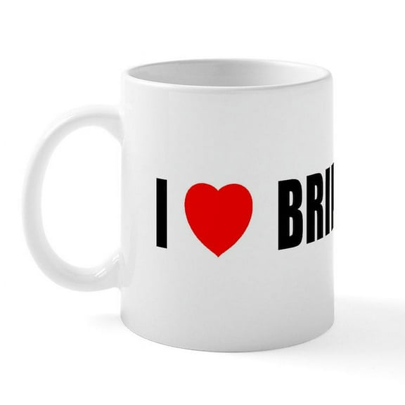 CafePress - I Love Bridge Mug - 11 oz Ceramic Mug - Novelty Coffee Tea Cup