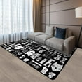 thumbnail image 2 of Game Rug Teen Boys Carpet with Game Controller Decoration, 3D Gaming Rugs for Boys Bedroom Living Room Playroom, Non-Slip Gamer Carpet Children Gaming Area Rugs (Black&White, 79" x 59"), 2 of 8