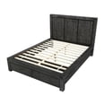thumbnail image 4 of Pim Solid Wood Plank Panel Platform Queen Bed with Storage Brushed Gray, 4 of 5