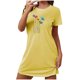 thumbnail image 2 of Camisón corto de mujer, vestido de largo medio con estampado de moda, camisón corto extragrande de mujer, camisón de manga corta con estampado de pecho a la moda, camisón de mujer, 2 of 5