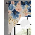 thumbnail image 2 of Navy Blue Spring Floral Swag Valances for Windows, Small Curtains Drapes, Farmhouse Butterfly Rustic Kitchen Window Curtains Over Sink Rod Pocket Window Treatment Valance for Bedroom/Bathroom 56"x36", 2 of 5