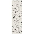 thumbnail image 3 of SAFAVIEH Florida Doug Floral Vines Geometric Shag Runner Rug, Ivory/Black, 2'3" x 7' - Transitional Modern Design, Ivory & Black, Non-Shedding & Easy Cleaning, Ultra Plush Thick Pile, Ideal for Livin, 3 of 11
