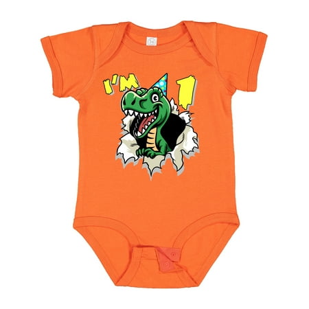 

Inktastic I m One Dinosaur Boys or Girls Baby Bodysuit