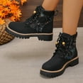thumbnail image 4 of Shoes for Women Combat Boots Chunky Sole Ankle Boots Classic Style Big Head British Style Fashionable Fall And Winter Style Super Eye-Catching Trendy Short Boots Black 39, 4 of 7