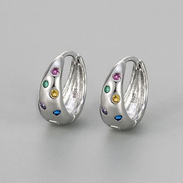 Pendientes de plata de ley 925 para mujer, aretes de piedra de circ贸n con estrella brillante a la moda, joyer铆a para prevenir alergias, accesorios de fiesta, regalo