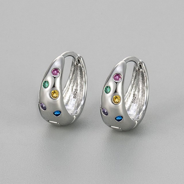 Pendientes de plata de ley 925 para mujer, aretes de piedra de circ贸n con estrella brillante a la moda, joyer铆a para prevenir alergias, accesorios de fiesta, regalo